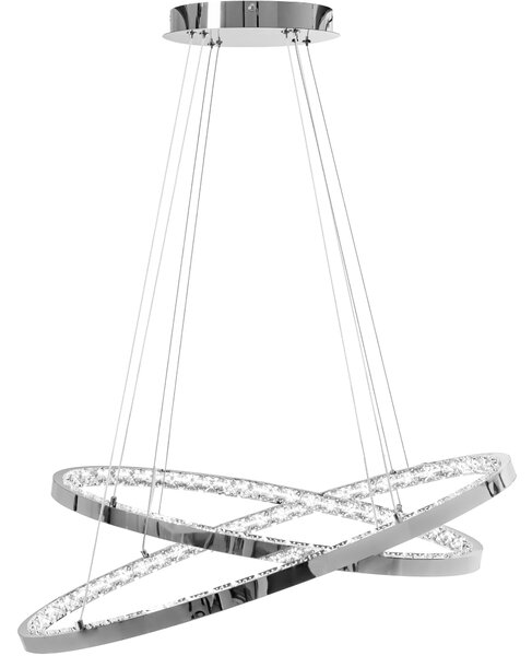 Toolight Toolight, LED krištáľové svietidlo 70x40,5cm, APP771-3CP, strieborná, OSW-05022