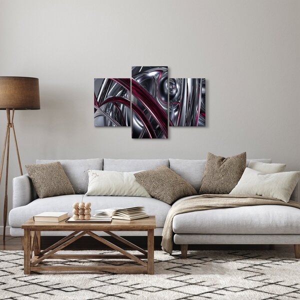 Obraz sivej abstrakcie (90x60 cm)
