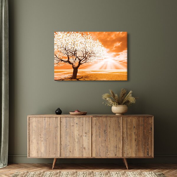 Oranžový obraz stromu (90x60 cm)