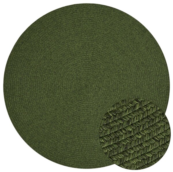 Hanse Home , Kusový koberec Braided 105554 Green kruh – na von aj na doma, 200x200 (priemer) kruh, zelená, chodba / predsieň