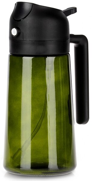 VILDE Sklenený rozprašovač a dávkovač na olej 2v1 450ml - zelené sklo
