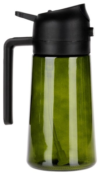 VILDE Sklenený rozprašovač a dávkovač na olej 2v1 450ml - zelené sklo