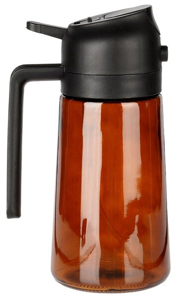 VILDE Sklenený rozprašovač a dávkovač na olej 2v1 450ml - hnedé sklo