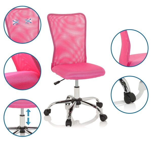 OTOČNÁ STOLIČKA PRE MLÁDEŽ, sieťovina, pink MID.YOU - Detské izby, Online Only