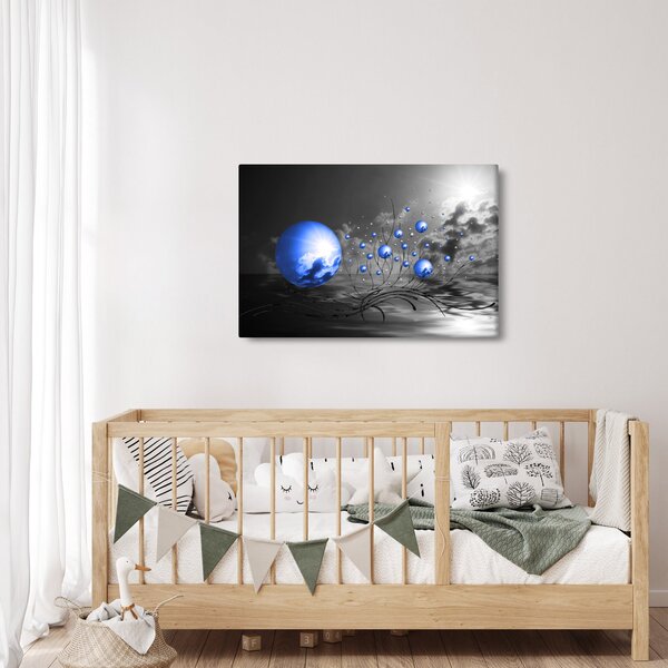 Obraz tmavo modrých gulí (90x60 cm)