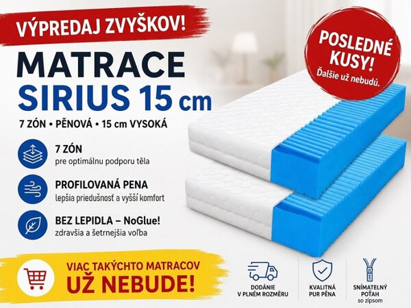 ECOMATRACE SIRIUS 15 cm penový 7 zónový matrac Rozmery 80x200