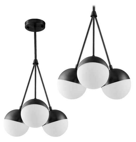 Toolight - Stropné svietidlo 3xE27, čierna-biela, OSW-05365