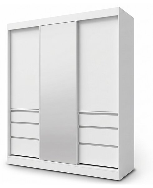 Trojdverová šatníková skriňa Haiti 180x216x65 - biela