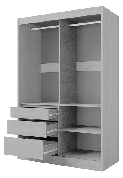 Dvojdverová šatníková skriňa Haiti 140x216x65 - biela