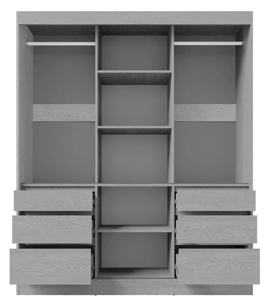 Trojdverová šatníková skriňa Haiti 180x216x65 - biela