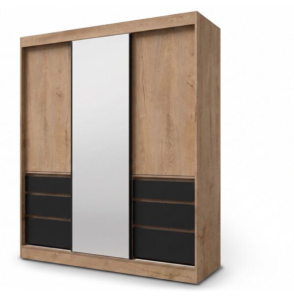 Trojdverová šatníková skriňa Haiti 180x216x65 - dub lefkas