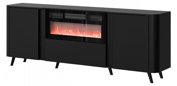 Mirjan24 Skrinka s krbom Newort 200 EF, Farby: čierna matná / čierna san sebastian 5903211369308