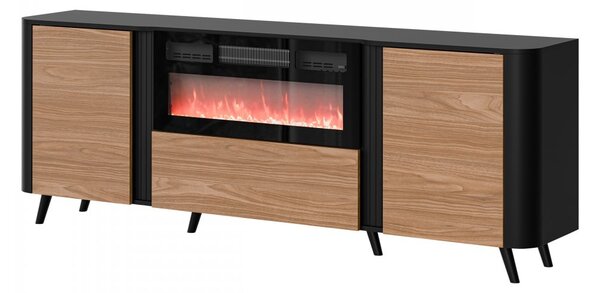 Mirjan24 Skrinka s krbom Newort 200 EF, Farby: čierna matná / čierna san sebastian 5903211369308