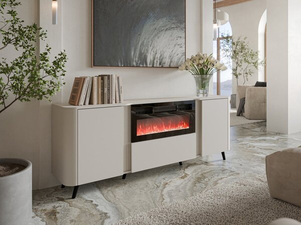 Mirjan24 Skrinka s krbom Newort 200 EF, Farby: čierna matná / čierna san sebastian 5903211369308
