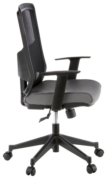 OTOČNÁ STOLIČKA, sieťovina, plochá tkanina, sivá, čierna MID.YOU - Online Only kancelárie, Online Only