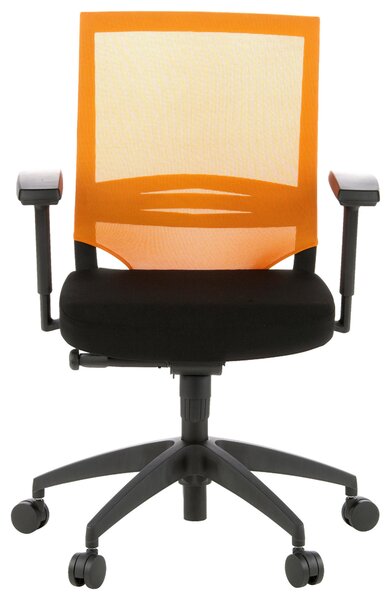 OTOČNÁ STOLIČKA, sieťovina, plochá tkanina, oranžová, čierna MID.YOU - Online Only kancelárie, Online Only