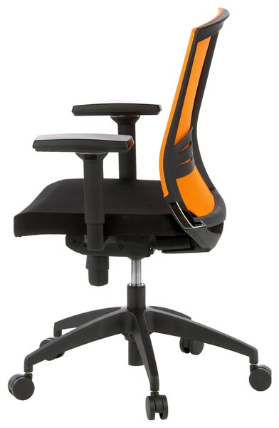 OTOČNÁ STOLIČKA, sieťovina, plochá tkanina, oranžová, čierna MID.YOU - Online Only kancelárie, Online Only