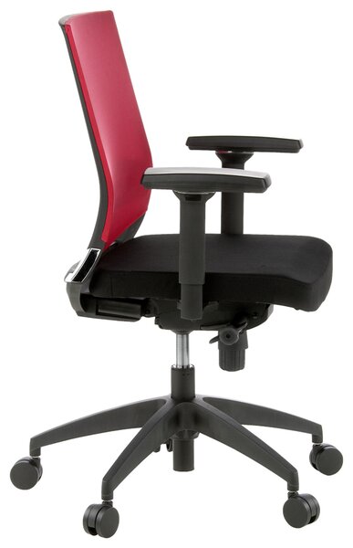 OTOČNÁ STOLIČKA, sieťovina, plochá tkanina, červená, čierna MID.YOU - Online Only kancelárie, Online Only