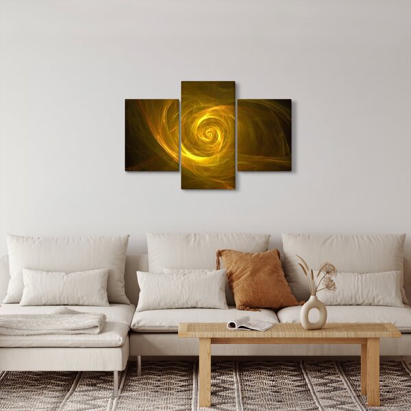 Obraz abstraktnej žltej špirály (90x60 cm)