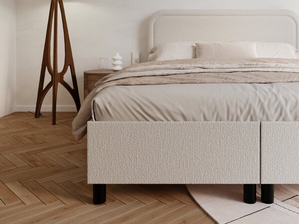 Čalúnená posteľ s úložným priestorom Balleto 140x200 - biela