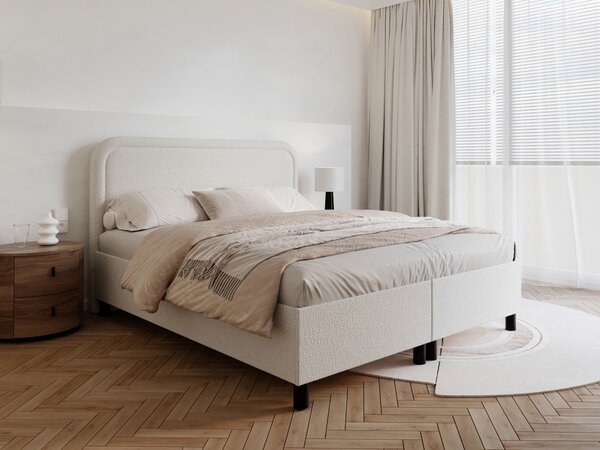 Čalúnená posteľ s úložným priestorom Balleto 140x200 - biela