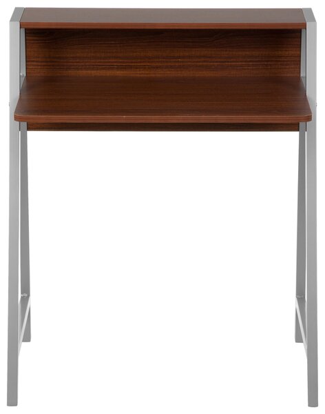 PÍSACÍ STÔL, strieborná, farba vlašského orecha, 78/89/51 cm MID.YOU - Online Only kancelárie, Online Only