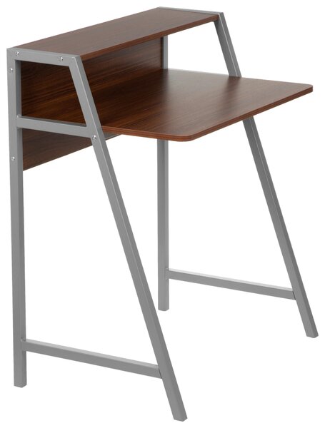 PÍSACÍ STÔL, strieborná, farba vlašského orecha, 78/89/51 cm MID.YOU - Online Only kancelárie, Online Only