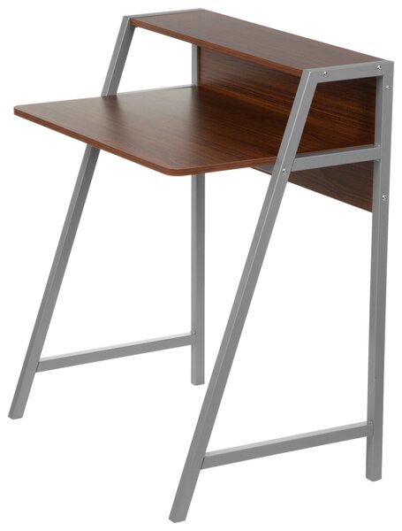 PÍSACÍ STÔL, strieborná, farba vlašského orecha, 78/89/51 cm MID.YOU - Online Only kancelárie, Online Only