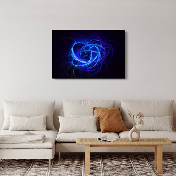 Obraz modrého abstraktného klbka (90x60 cm)