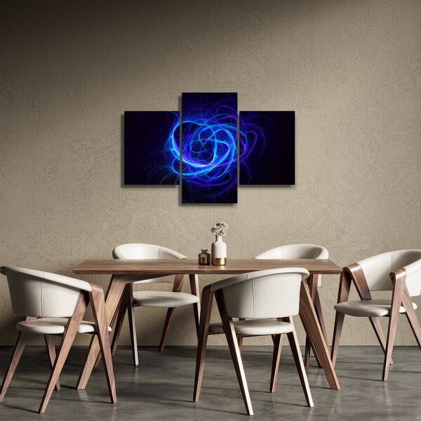 Obraz modrého abstraktného klbka (90x60 cm)