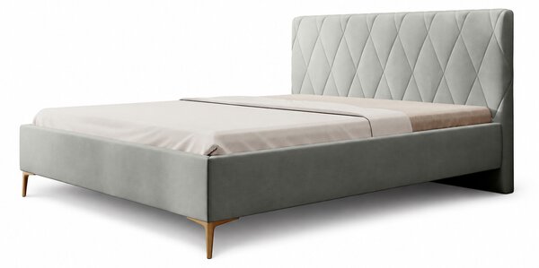 Čalúnená manželská posteľ Hilton 140x200 - svetlosivá