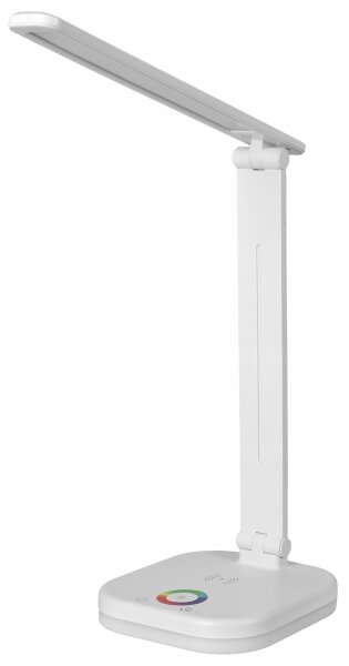 Stmievateľná stolná lampa LED RGBW s bezdrôtovým nabíjaním, 7W/5V USB, biela