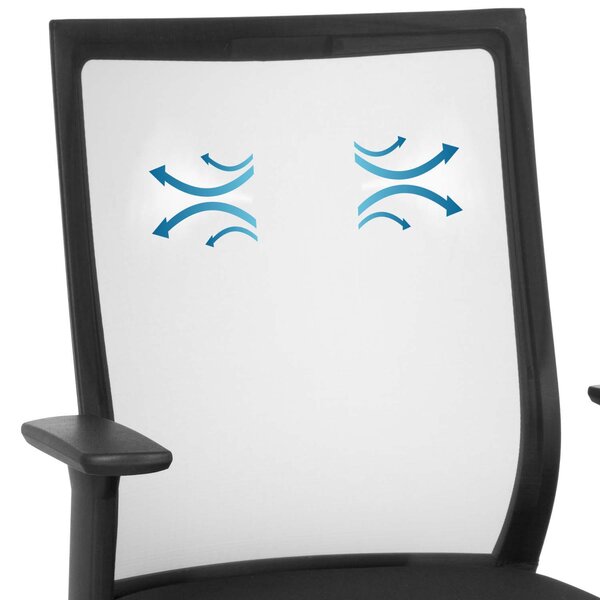 OTOČNÁ STOLIČKA, sieťovina, plochá tkanina, čierna, chrómová MID.YOU - Online Only kancelárie, Online Only