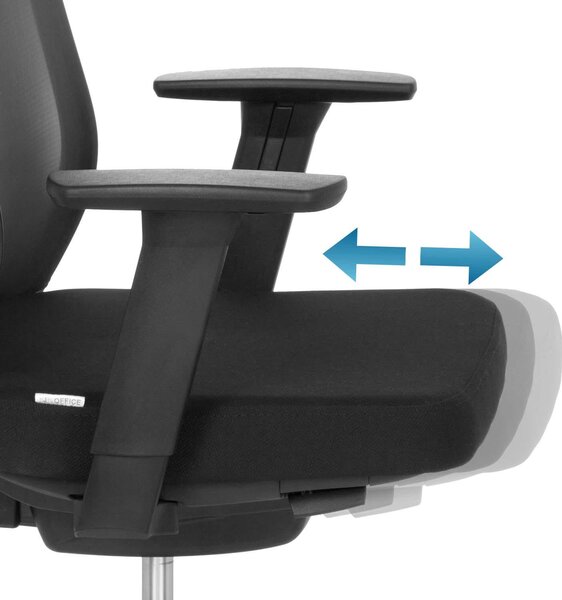 OTOČNÁ STOLIČKA, sieťovina, plochá tkanina, čierna, chrómová MID.YOU - Online Only kancelárie, Online Only