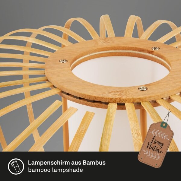 Briloner 1759011 - Stojacia lampa 1xE27/10W/230V bambus/čierna