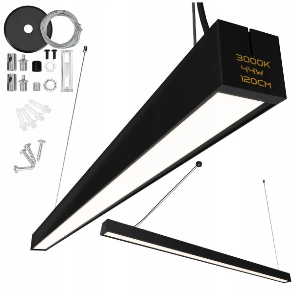 LED luster na lanku LED/44W/230V 3000K 120 cm čierny