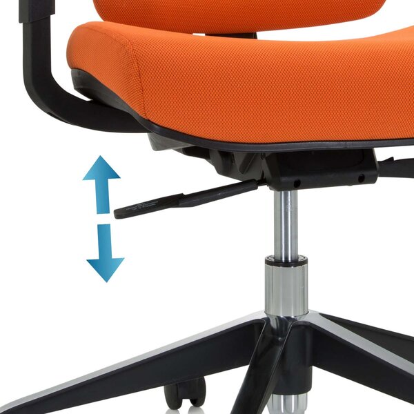 OTOČNÁ STOLIČKA, plochá tkanina, oranžová, čierna MID.YOU - Online Only kancelárie, Online Only