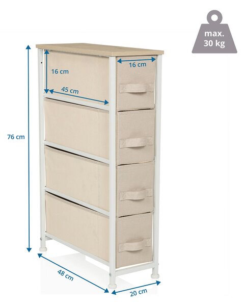 KOMODA, béžová, 20/76/48 cm MID.YOU - Komody, Online Only