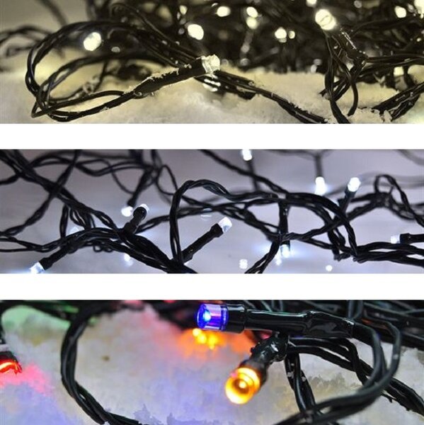 5m LED vianočná reťaz 230V do exteriéru s časovačom, Červená + Zelená + Modrá + Žltá