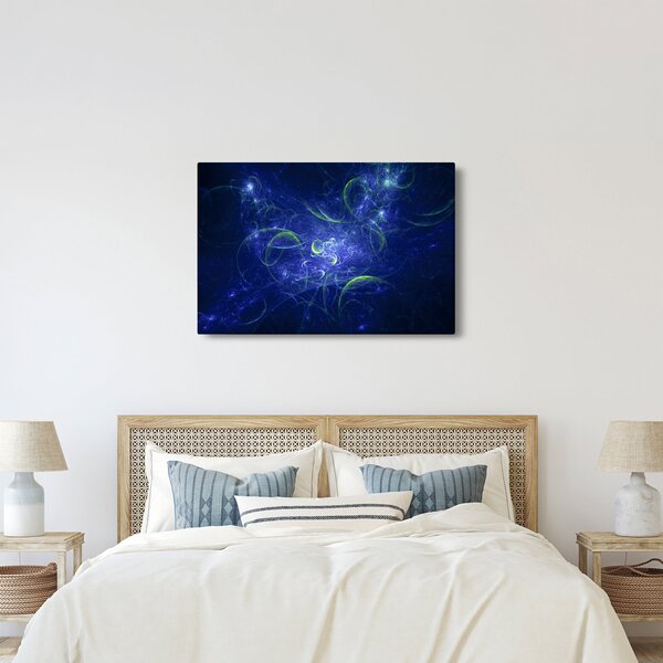 Obraz - modrá abstrakcia (90x60 cm)