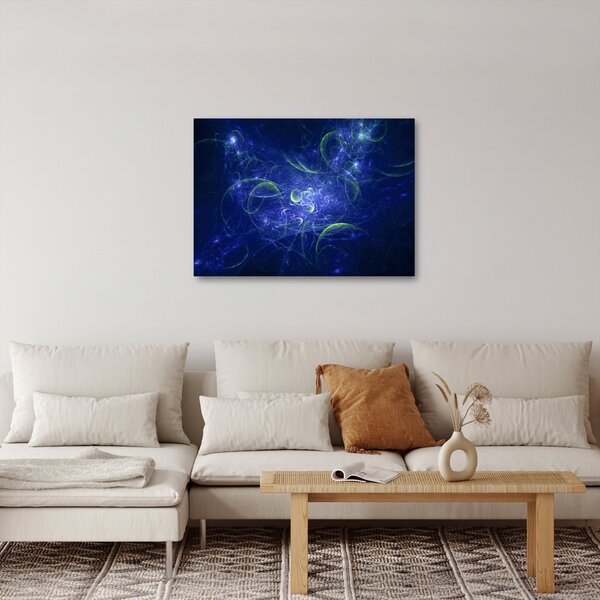 Obraz - modrá abstrakcia (70x50 cm)