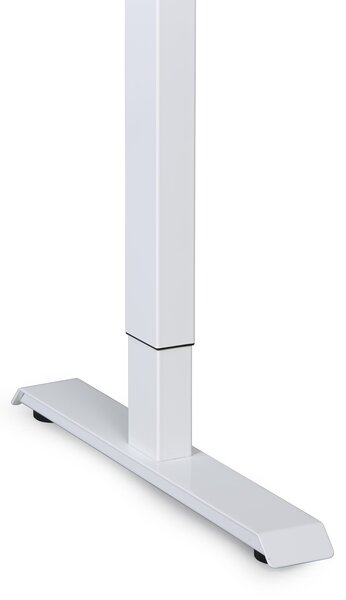Výškovo nastaviteľný stôl, 140x80 cm, 1 motor, biela podnož, buk