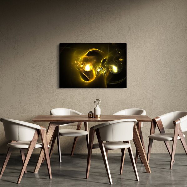 Abstraktný obraz žltých gulí (90x60 cm)