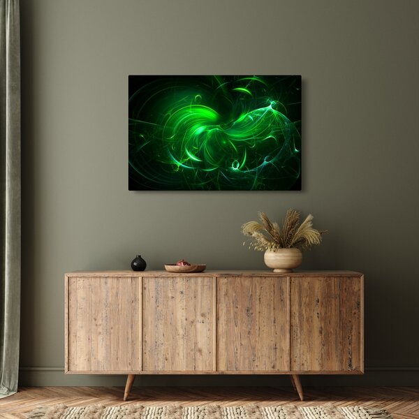 Obraz - zelená abstrakcia (90x60 cm)