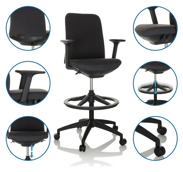OTOČNÁ STOLIČKA, čierna MID.YOU - Online Only kancelárie, Online Only