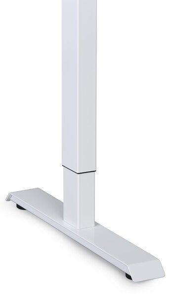 Výškovo nastaviteľný stôl, 180x80 cm, 1 motor, biela podnož, sivá