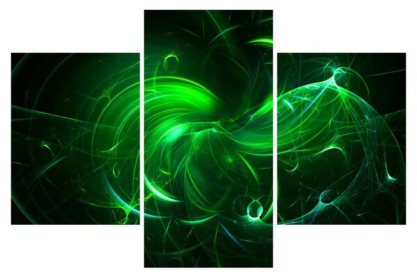 Obraz - zelená abstrakcia (90x60 cm)