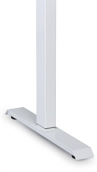 Výškovo nastaviteľný stôl, 180x80 cm, 1 motor, biela podnož, sivá