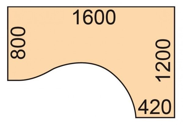 Ergonomický výškovo nastaviteľný stôl, 160x120 cm, 1 motor, L/P, biela podnož, grafit