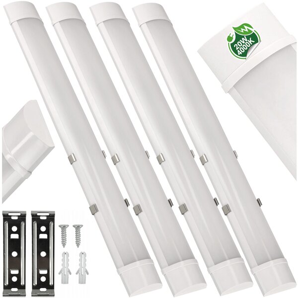 ECOLIGHT 4x LED svietidlo na stropnú montáž 60 cm 20W 2400 lm 4000 k